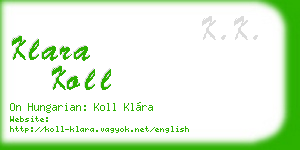 klara koll business card